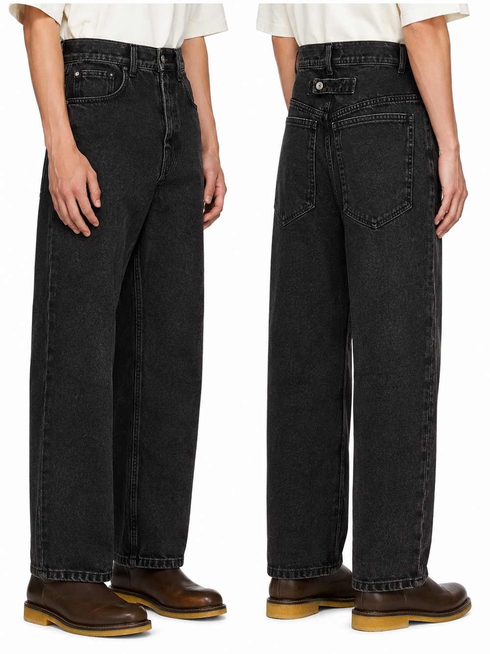 Men's Straight Black Jeans
